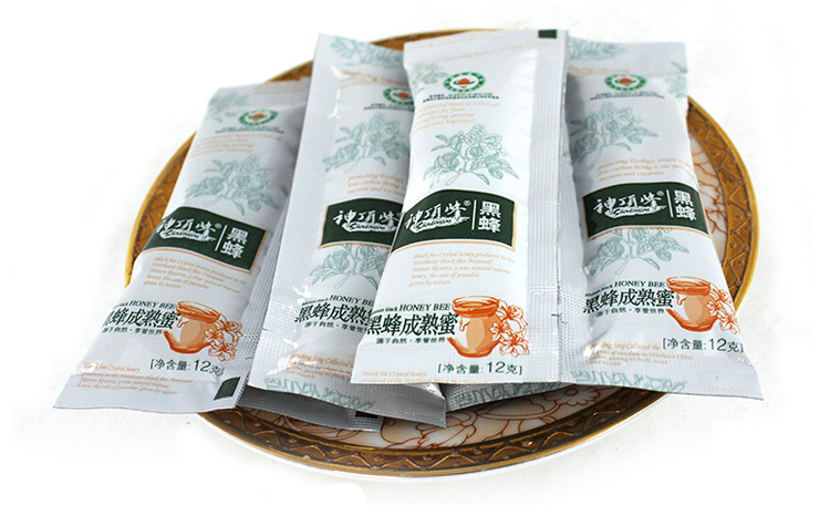 黑蜂成熟蜜 野生黑蜜 纯天然成熟蜜 清热解毒 12g*20瓶礼盒装_3
