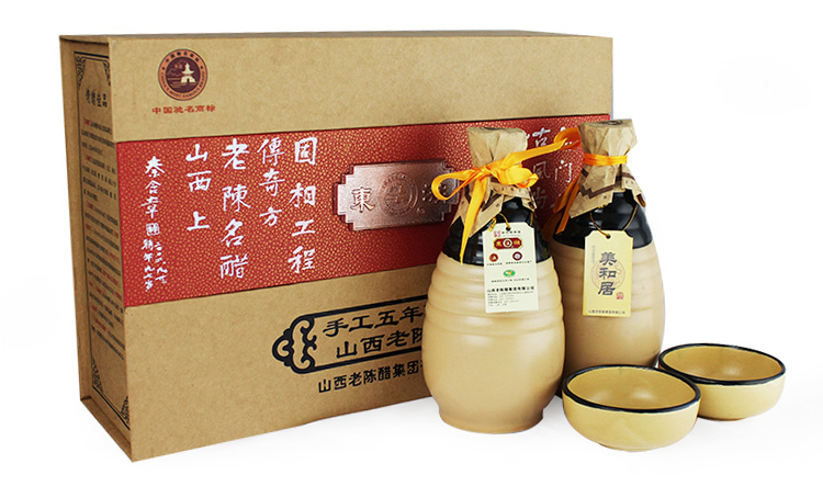 东湖手工五年山西老陈醋古韵礼盒 550ML*2盒装_0